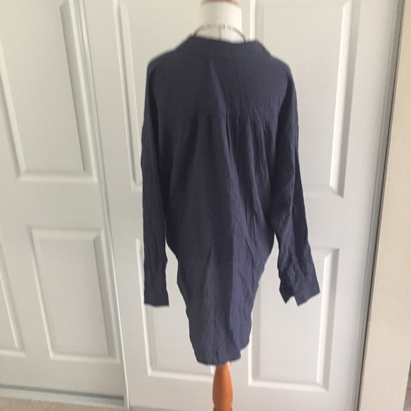 Free People Blue Button-down Hi-lo Shirt XS - Picture 4 of 7